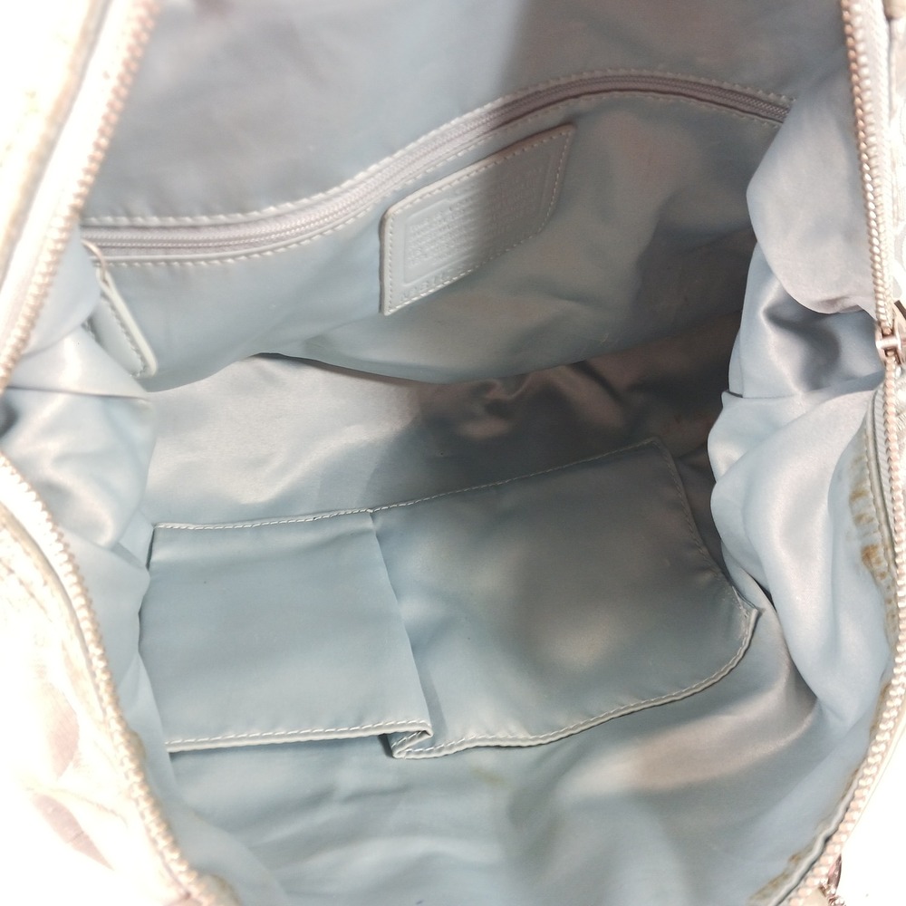 Coach Ashley Signature Satchel Light Blue Jacquard Patent Leather Bag F15440 - Picture 8 of 12